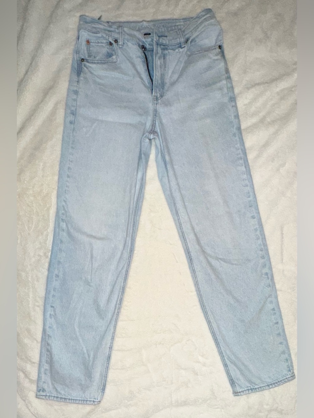 Hi Rise Light Blue Baggy Straight Jeans